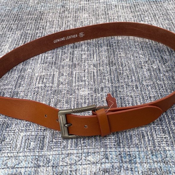 Genuine Leather Waistband Handmade Brown Belt Pin Buckle Belt Size 41-42 inches - Picture 7 of 8